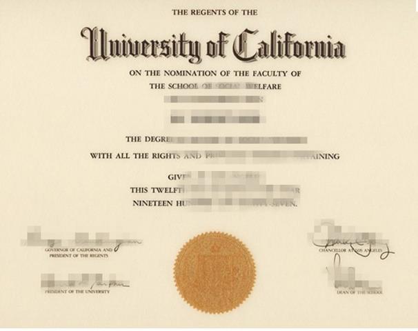 加利福尼亚大学圣芭芭拉分校的毕业证啥样