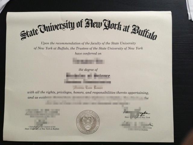 纽约州立大学水牛城分校毕业证成绩单